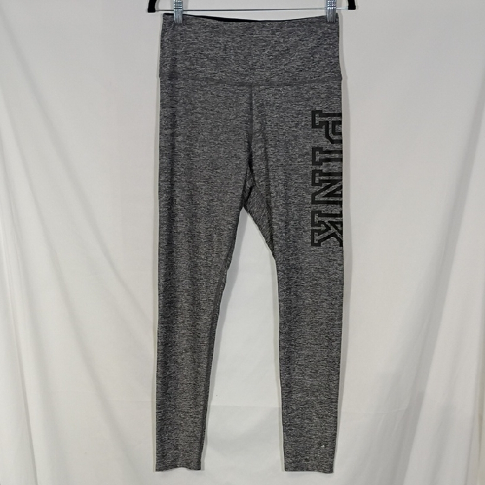 Victoria Secret Pink Ultimate Gray patterned leggings poly blend Size Medium